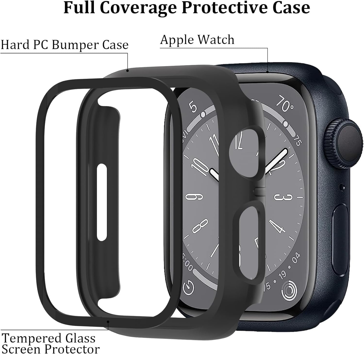Condition photo showing Good Condition for 6-Pack Case Compatible with Apple Watch Series 11 10 42mm with Tempered Glass Screen Protector, QCKANLJ Ultra-Thin Hard PC Protective Face Cover Bumper for iWatch 11/10 42 mm