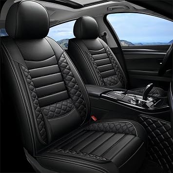 Front Seat Covers for Chevrolet Chevy Avalanche 2002-2013,2PCs Pickup Truck Premium Waterproof Nappa Leather Car Seat Cover Protector Front,Breathable Auto Seat Cover Airbag CompBlack