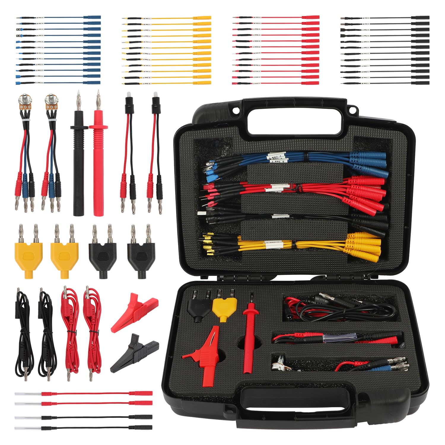 68PCS Automotive Circuit Test Leads Kit,Multimeter Terminal Test Leads Kit,Test Leads,Standard Probes,Alligator Clip,Banana Plug Adapters,SRS Connector