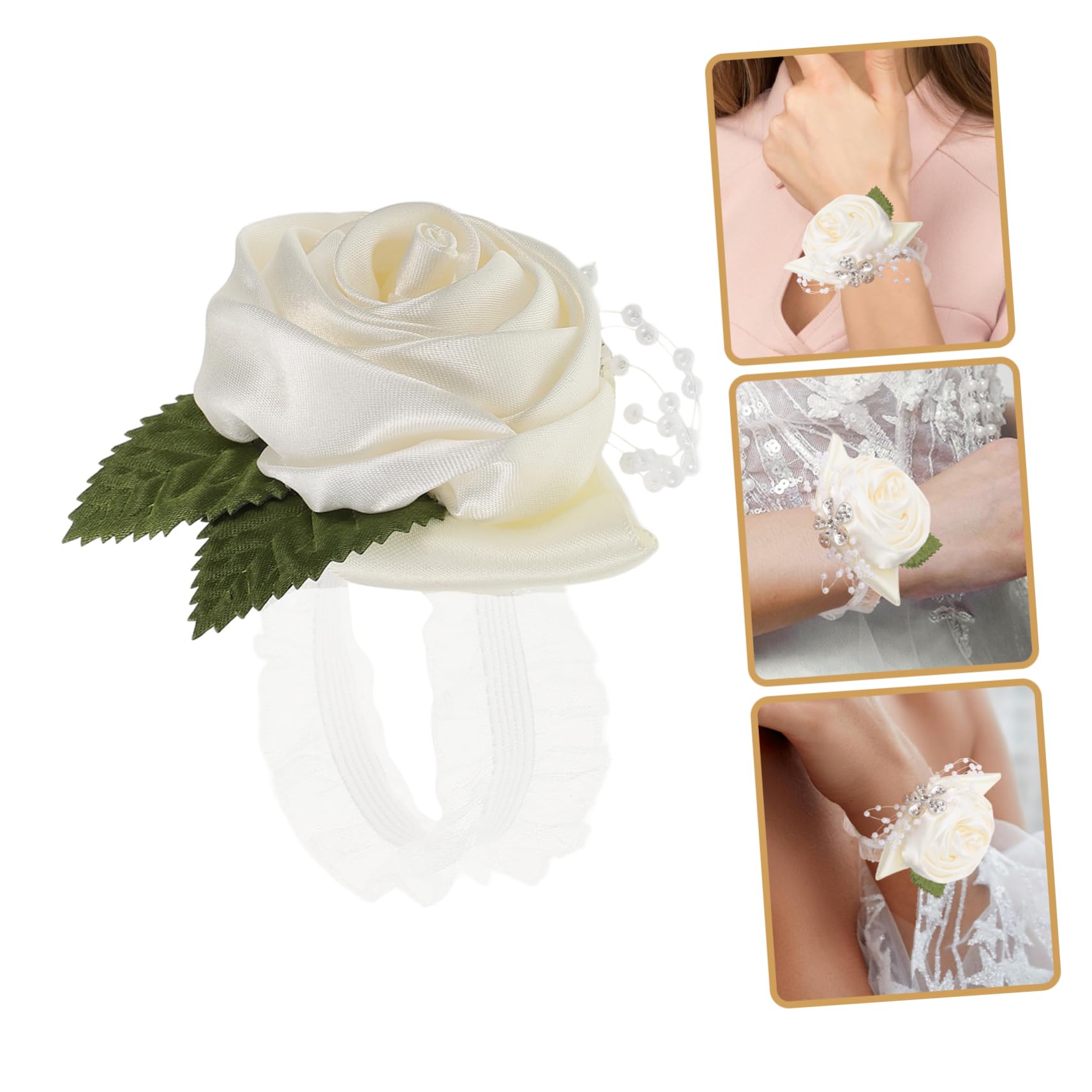 Healeved Braccialetti per Corsage da Polso Damigella d'Onore Braccialetti per Corsage da Polso E Boutonniere Braccialetti per Corsage da Polso Bouquet da Sposa Braccialetti per