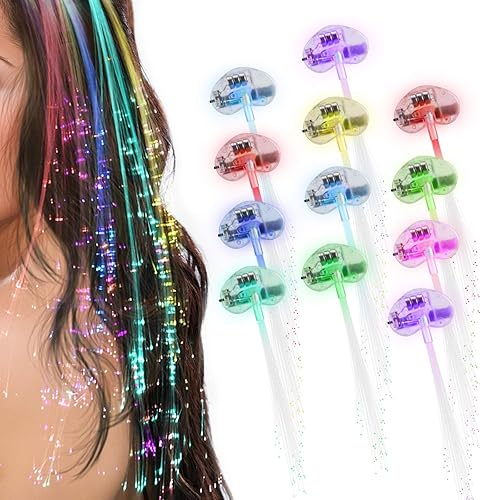 Topist luces LED cabello Light-Up LED Fibra Óptica pasadores regalos para fiestas Dancing Bar Pasador Clip de Pelo multicolor flash pasador trenza