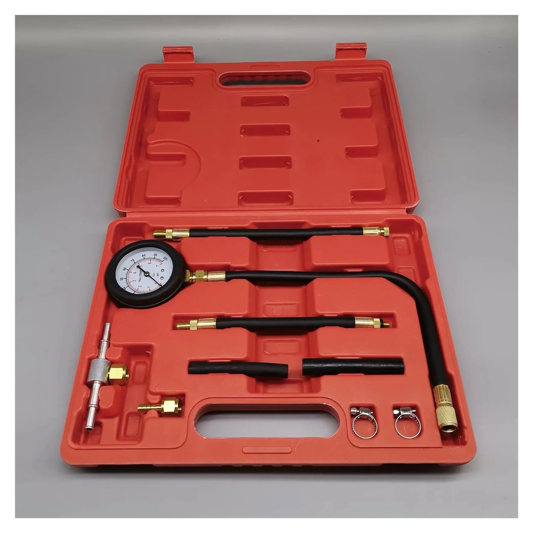 Kit De Probador De Inyección De Combustible De 9 Piezas, Medidor De Presión De Prueba Automotriz De 0 ~ 140psi, Herramientas Especiales De Reparación De Diagnóstico De Camión Y Coche Para coche, motoc