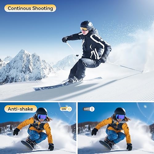 Vista 5 de Cámara subacuática, 2.7K 56MP 33FT Cámara digital impermeable con zoom óptico 6X y zoom digital 4X Pantalla IPS de 2.8 pulgadas, ideal para snorkel