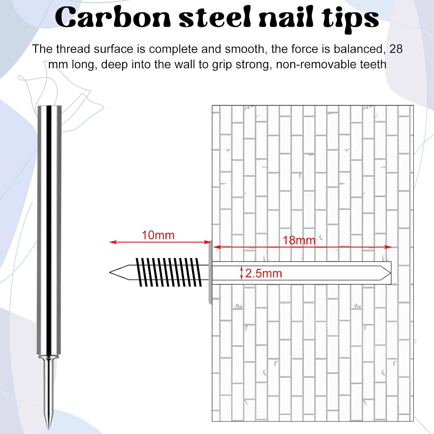 200Pcs Double-Head Skirting Thread Seamless Nail, Skirting Line Without Marks Nail, Invisible Security Screws Equipped with Nail Specific Sleeve Tool