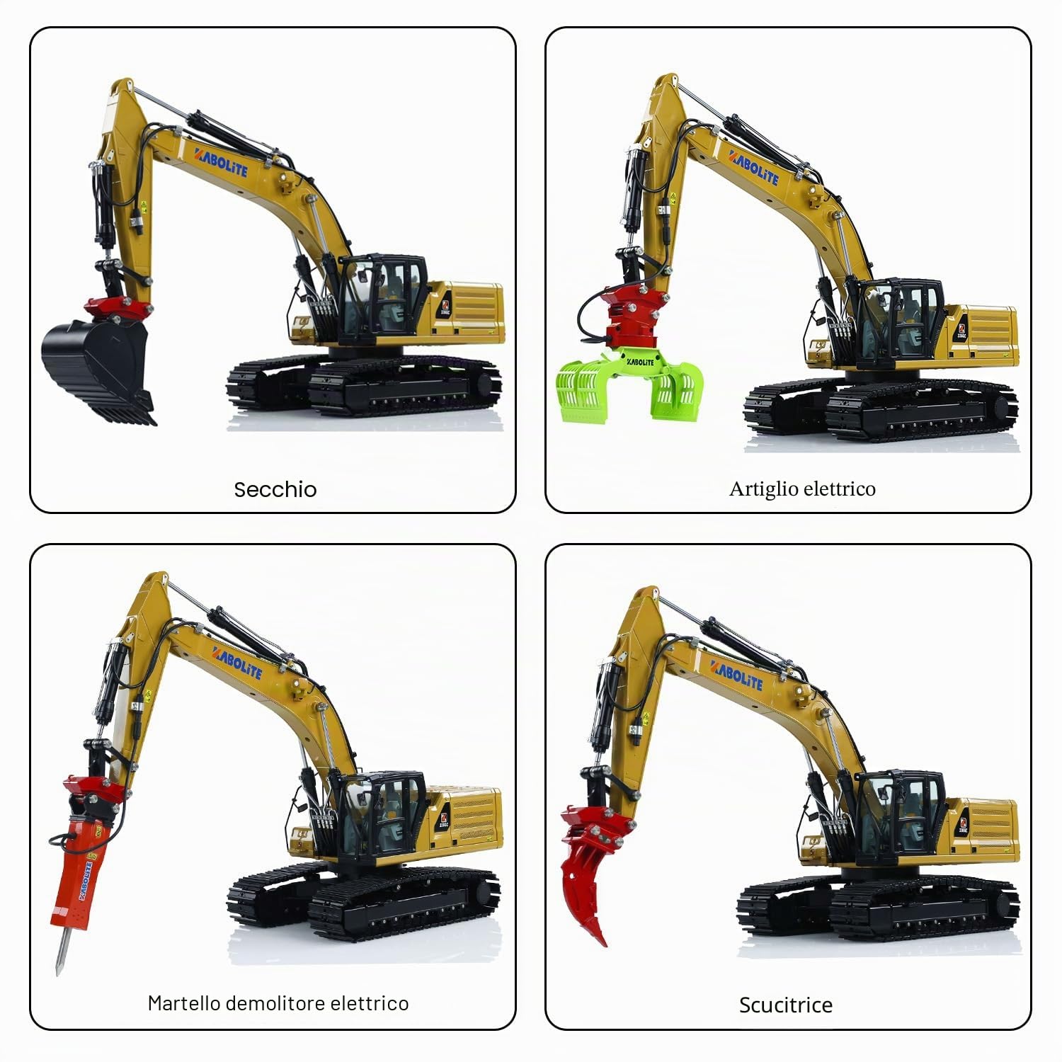 wheelfun 1/18 Kabolite K961 100S PRO RC Escavatore Idraulico RTR Telecomando Digger ST8 Radio 2S Batteria Elettrica Martello da Artiglio Ripper Terra Digger Hobby Grade Model