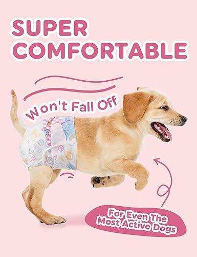 Miniatura 6 de Dono Pañales para perras de raza grande, 24 unidades, pañales desechables para el período de corazón con indicador de humedad, pañales súper