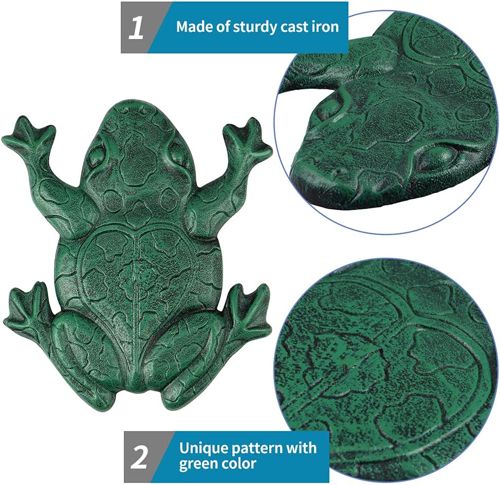 MDLUU Frog Stepping Stone, Cast Iron Frog Art, Decorative Flagstone for Garden Walkway, Yard, Patio Decor