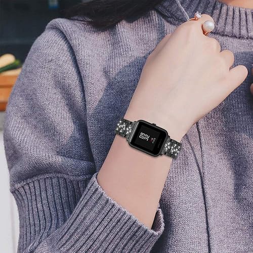 Miniatura 8 de FitTurn Bandas brillantes de joyería para Amazfit Bip 5 bandas para mujeres y hombres, pulsera de diamantes de imitación de repuesto para Amazfit