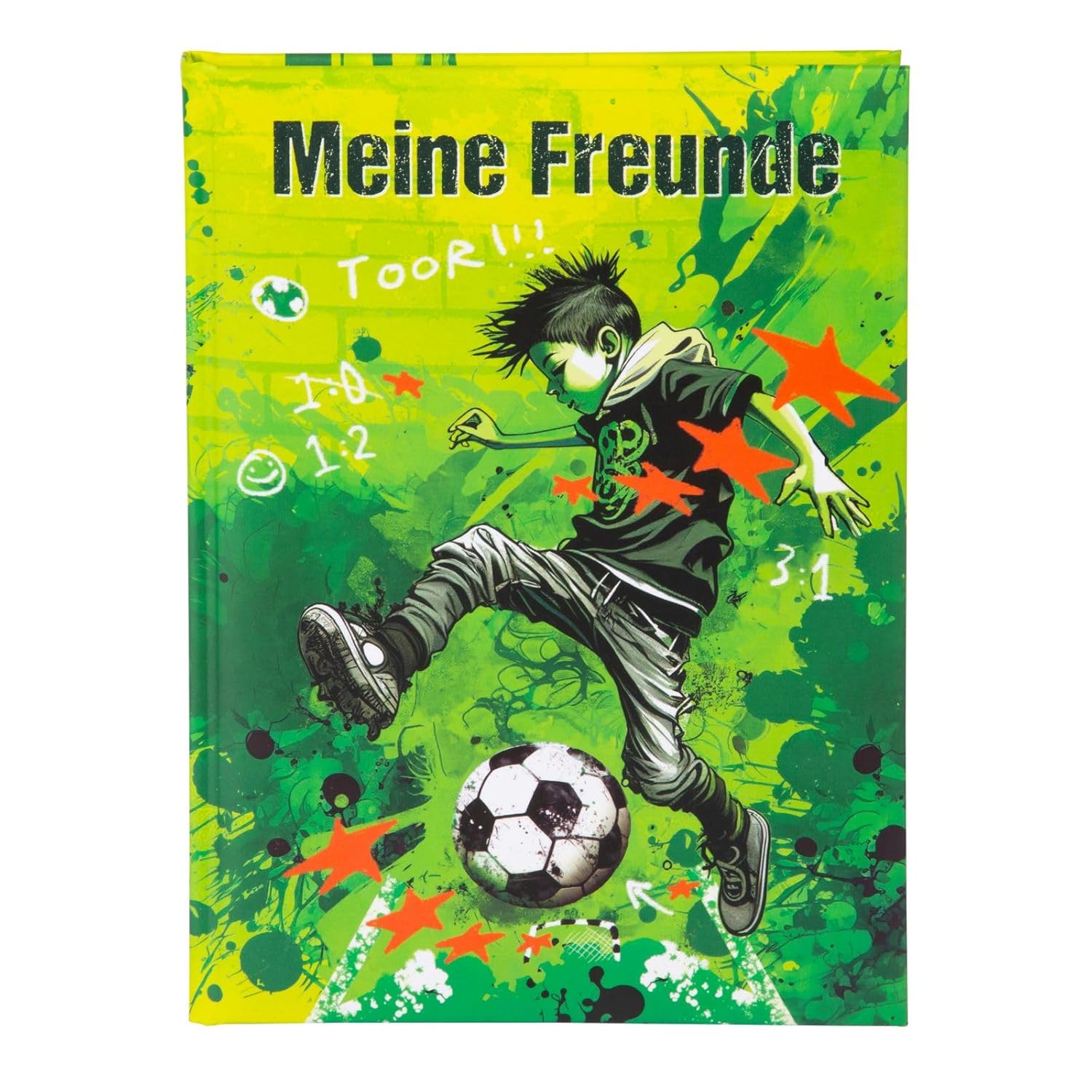 goldbuch 43 133 Friendship Book Stürmer, Friendship Book DIN A5 with 84 Illustrated Pages, for Nursery, Nurseries and Primary School, for Best Friends in School Time, Art Print Cover with Footballer      Office Product