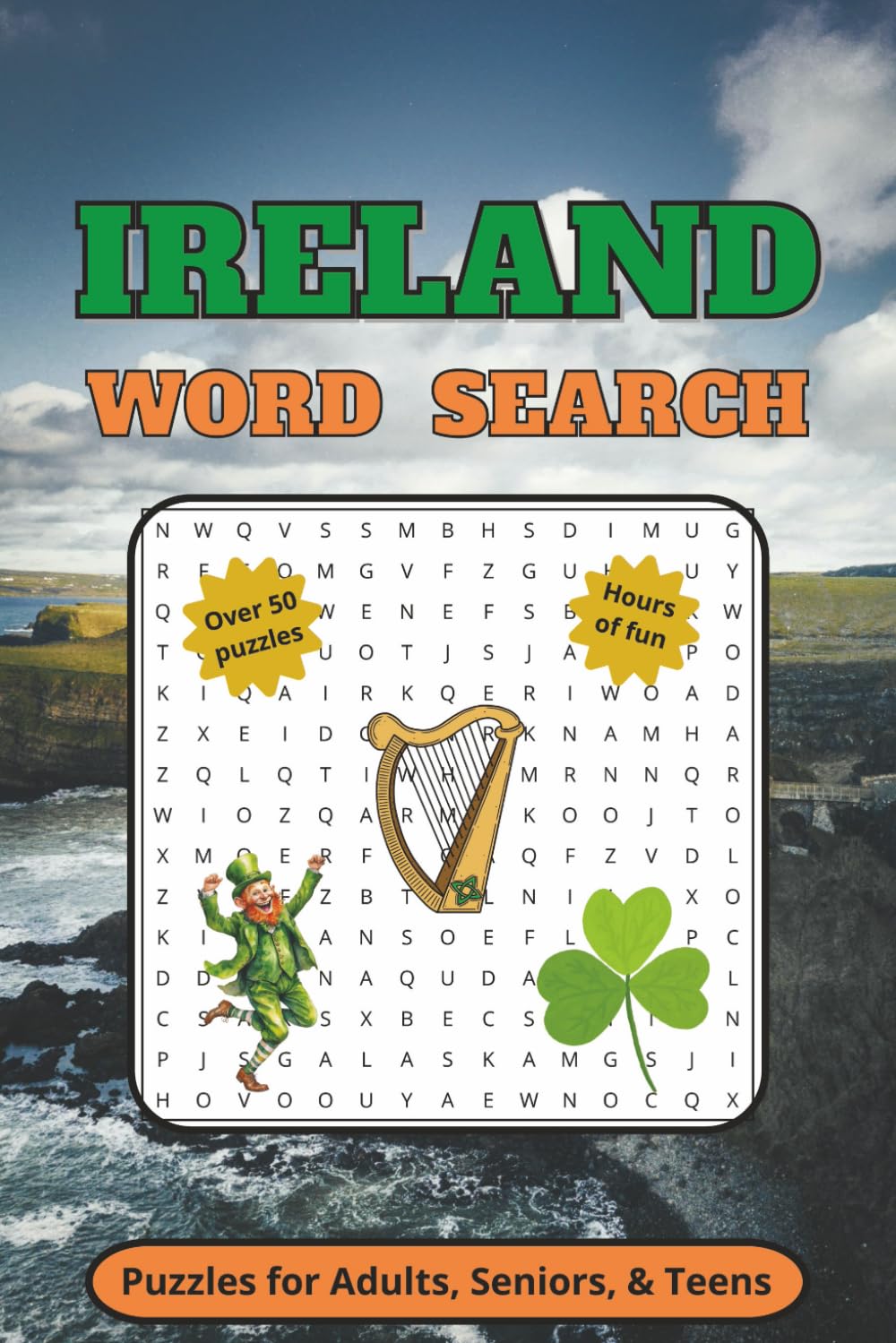 Ireland Word Search Puzzle Book: Word searches with easy to read print about Ireland, Dublin, and more │ 6x9 inches, 110 pages │ 50+ puzzles … gift ... and free times (JC Northern Publishing)