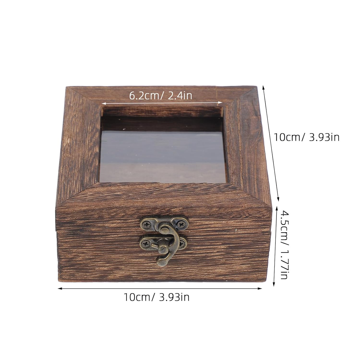 LIFKOME 2pcs Wooden Insect Display Box with Top Lid, 10x10x4.5cm Carbon Color Paulownia Wood Butterfly Specimen Collection Case for Educational Home Decor and Wall Hanging