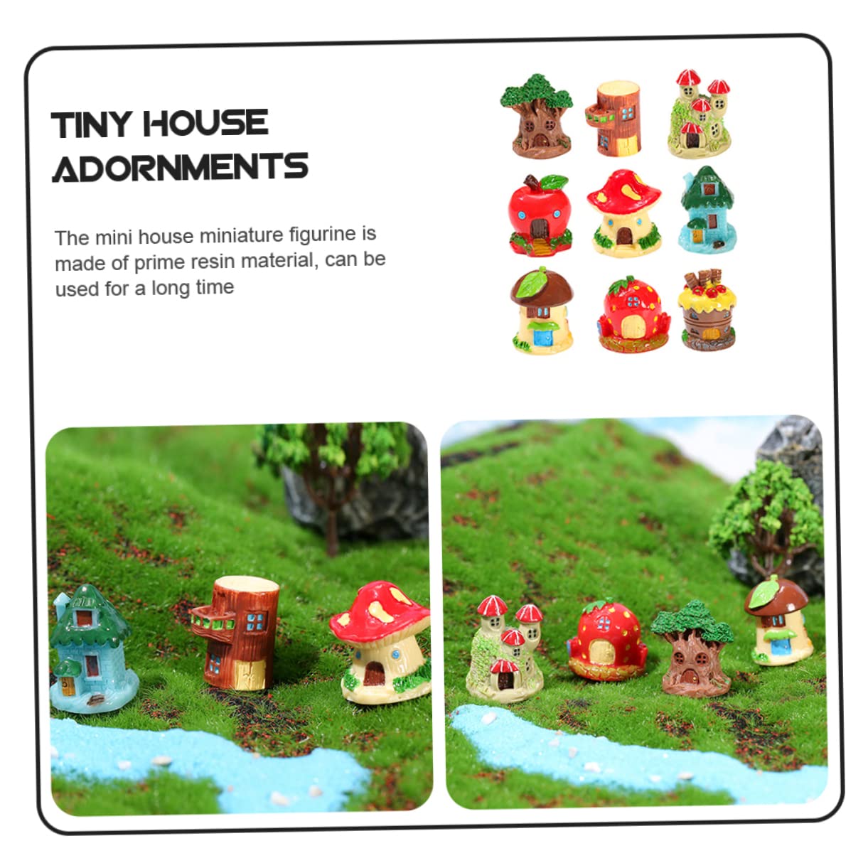 TOYANDONA 3 Sätze Teiliges Deko Resin Wunderschöne Gartenfiguren Für Landschaften Und DIY Dekoration Im Freien Für Festliche Anlässe 9 Stück * 3