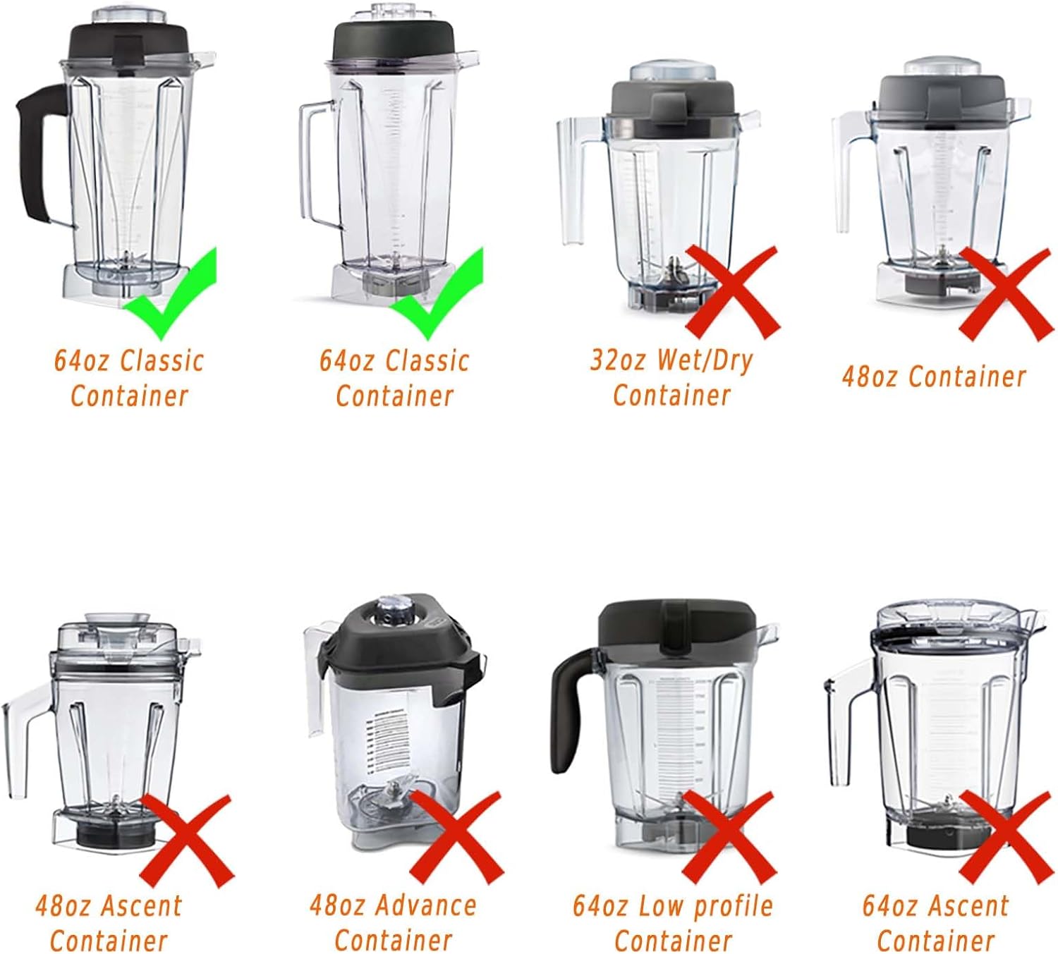 Blade Assembly Replacement for Blenders 64oz Container, replace Classic 4500 5000 5200 6000 6300, Professional 200 500 and Vita-Prep/Vita-Prep 3 etc
