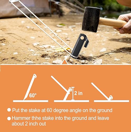 Miniatura 4 de Aoipend 16 estacas para estacas inflables de 12 pulgadas resistentes para tienda de campaña, estacas inflables de repuesto, anclaje de suelo para