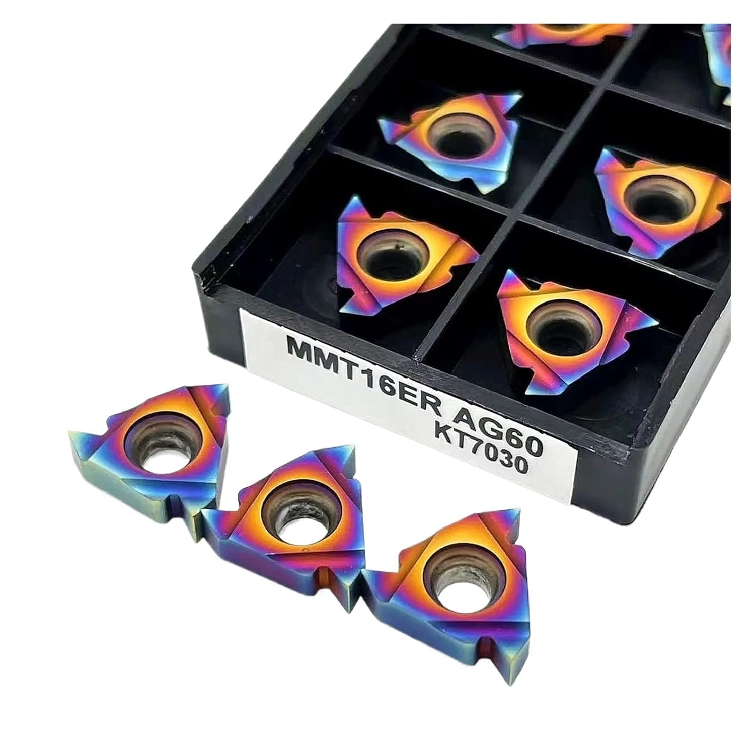 Carbide Turning Inserts 10PCS MMT16ER 16IR AG60 KT7030 Carbide Thread Turning Tool Cutting Lathe(16ER AG60 KT7030)