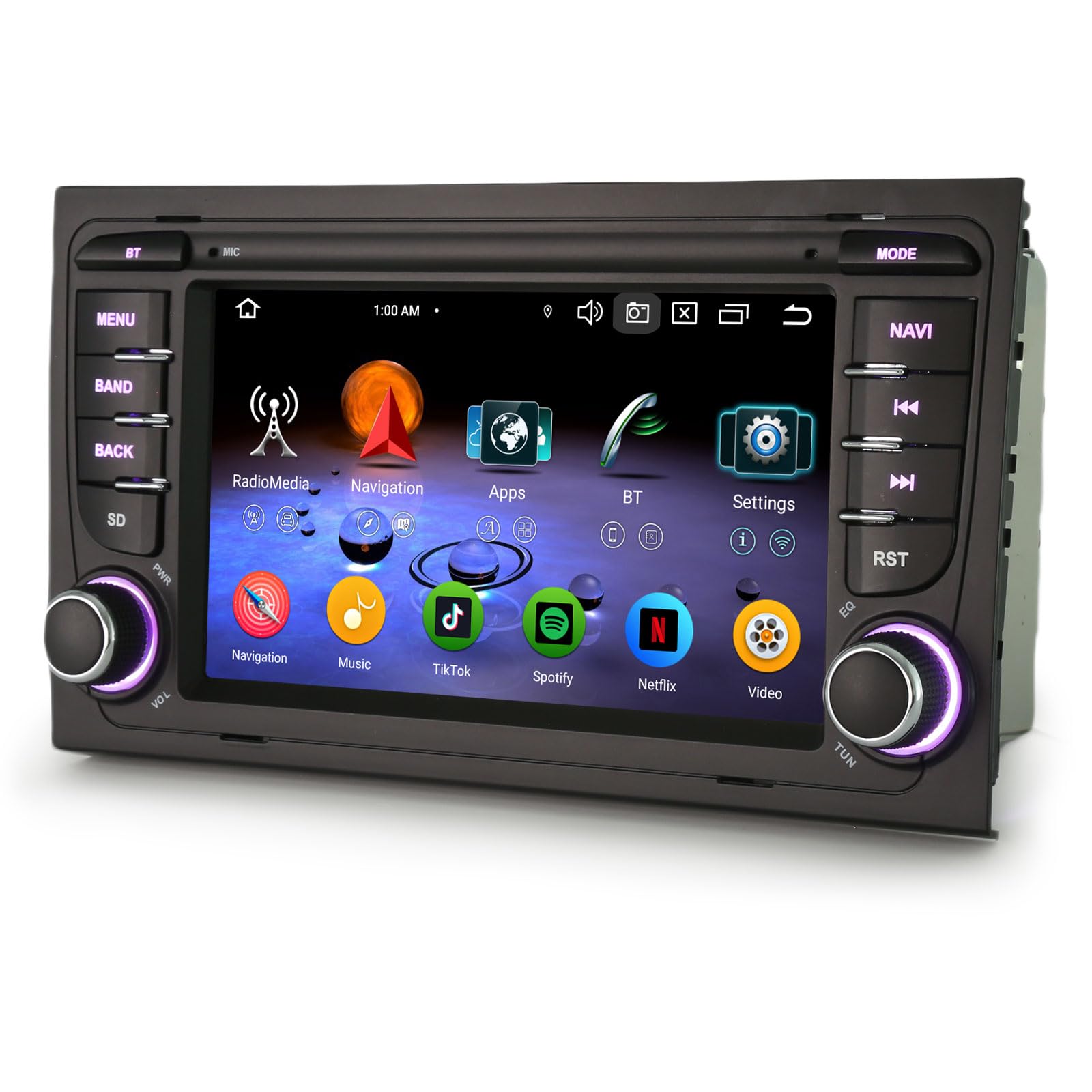 Autoradio Android 16 4 Go + 64 Go pour Audi A4 (2002-2007) RS4 B9 Seat EXEO