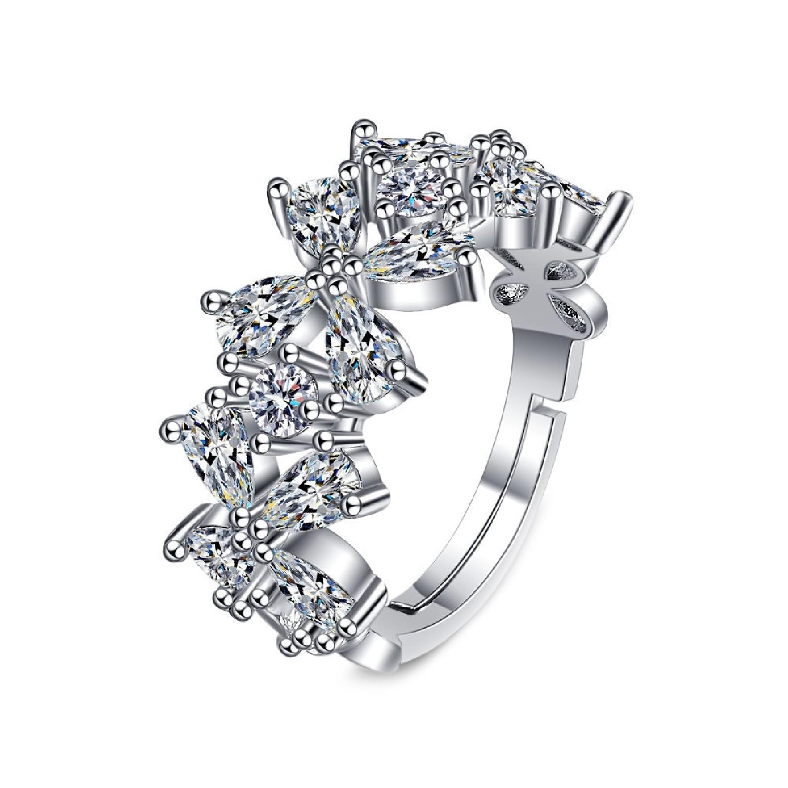 Spersonalizowany pierścionek z imieniem Moissanite pierścionek art deco 18K pusty kwiat kropla wody cyrkonia rozmiar H 1/2 moda dla cioci biżuteria urodzinowa