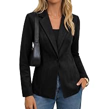 Mina Self 2026 Spring Women Vintage Faux Suede Blazer - Open Front Lapel Business Casual Jacket Suits for Work Professional