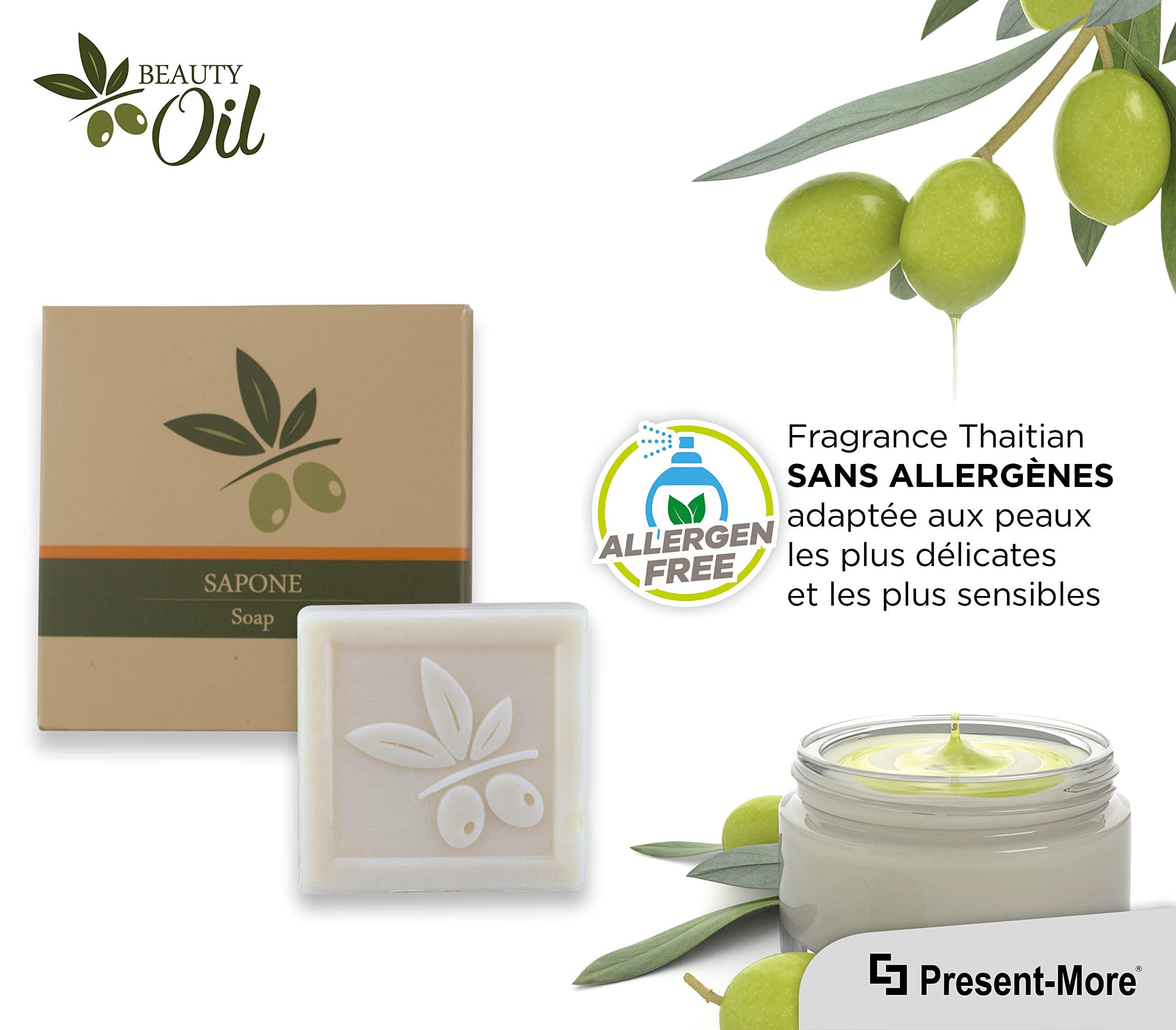 PRESENT-MORE - Savon Hôtel 25gr Beauty Oil - 250 Pièces