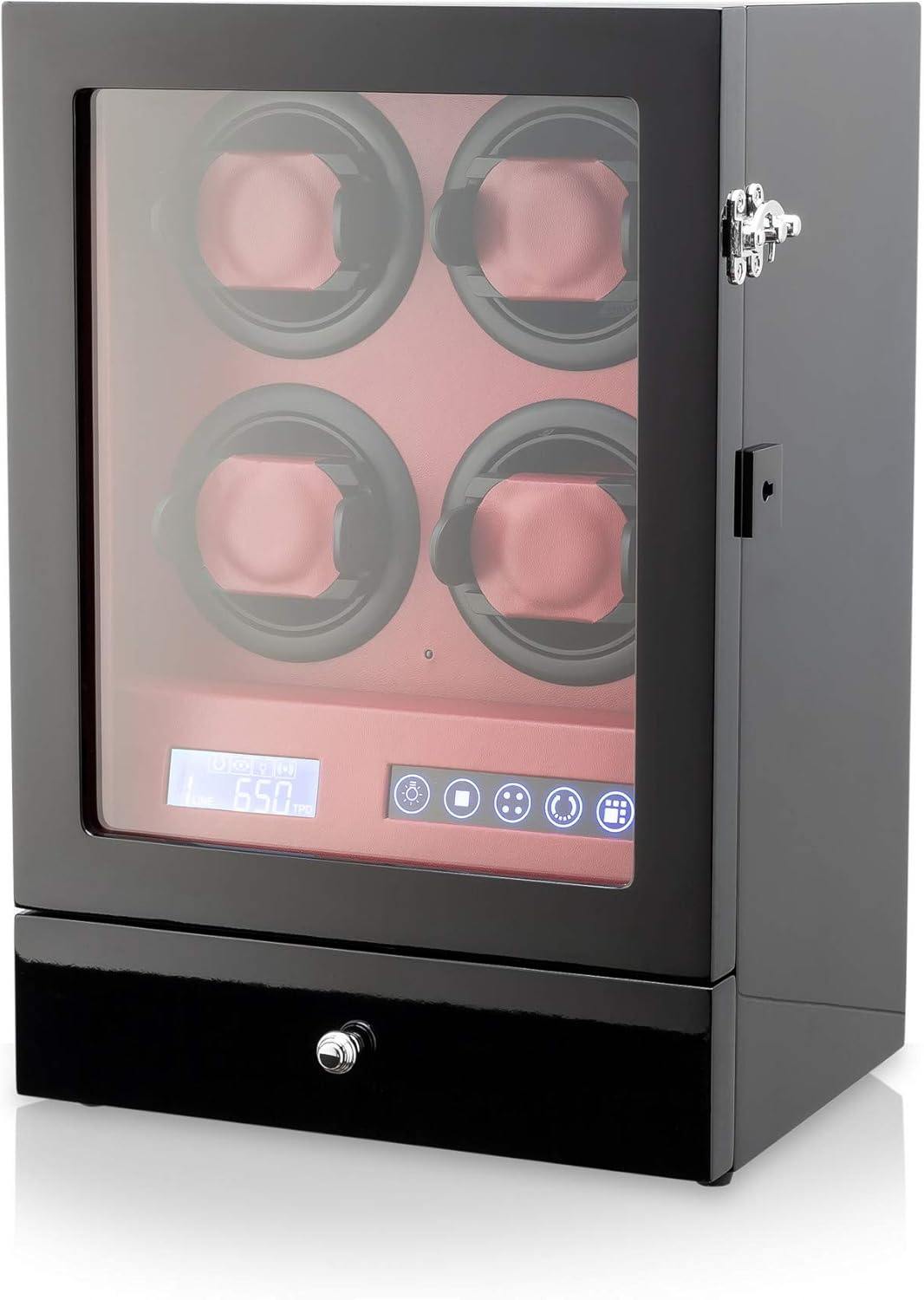 腕時計ワインダー 4つの腕時計用 15の巻き上げプログラムと2つの時計収納引き出し ブラック+レッド Amazonで販売中 腕時計ワインダー 4つの腕時計用 15の巻き上げプログラムと2つの時計収納引き出し ブラック+レッド Amazonで販売中