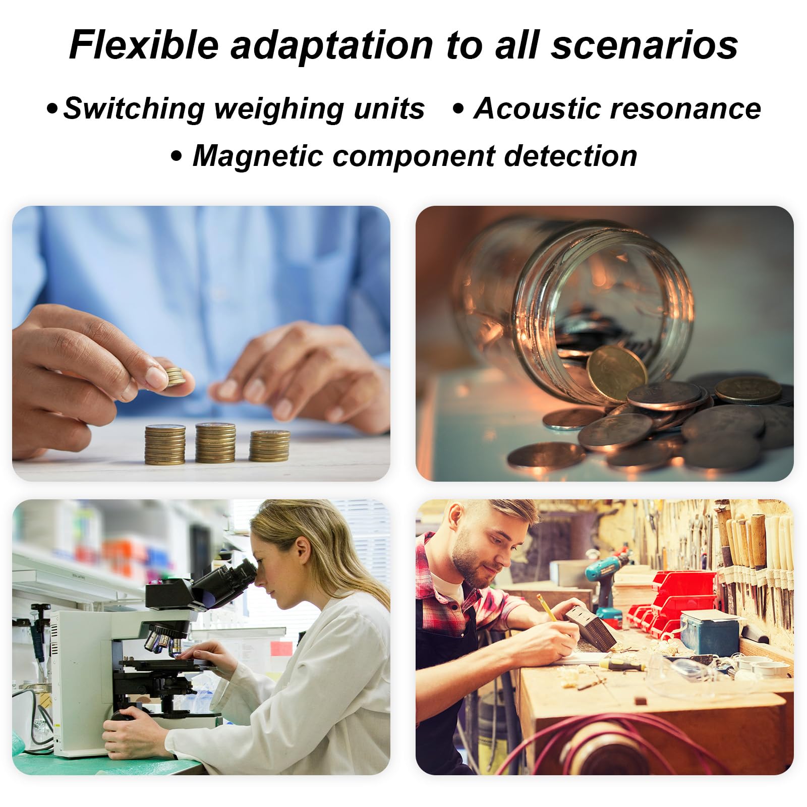 Kit per Test di Vibrazione Delle Monete, Test di Vibrazione Delle Monete Tascabile Strumento Verifica Della Risonanza Vibrazioni e del Confronto Dimensioni Adatto Ai Collezionisti