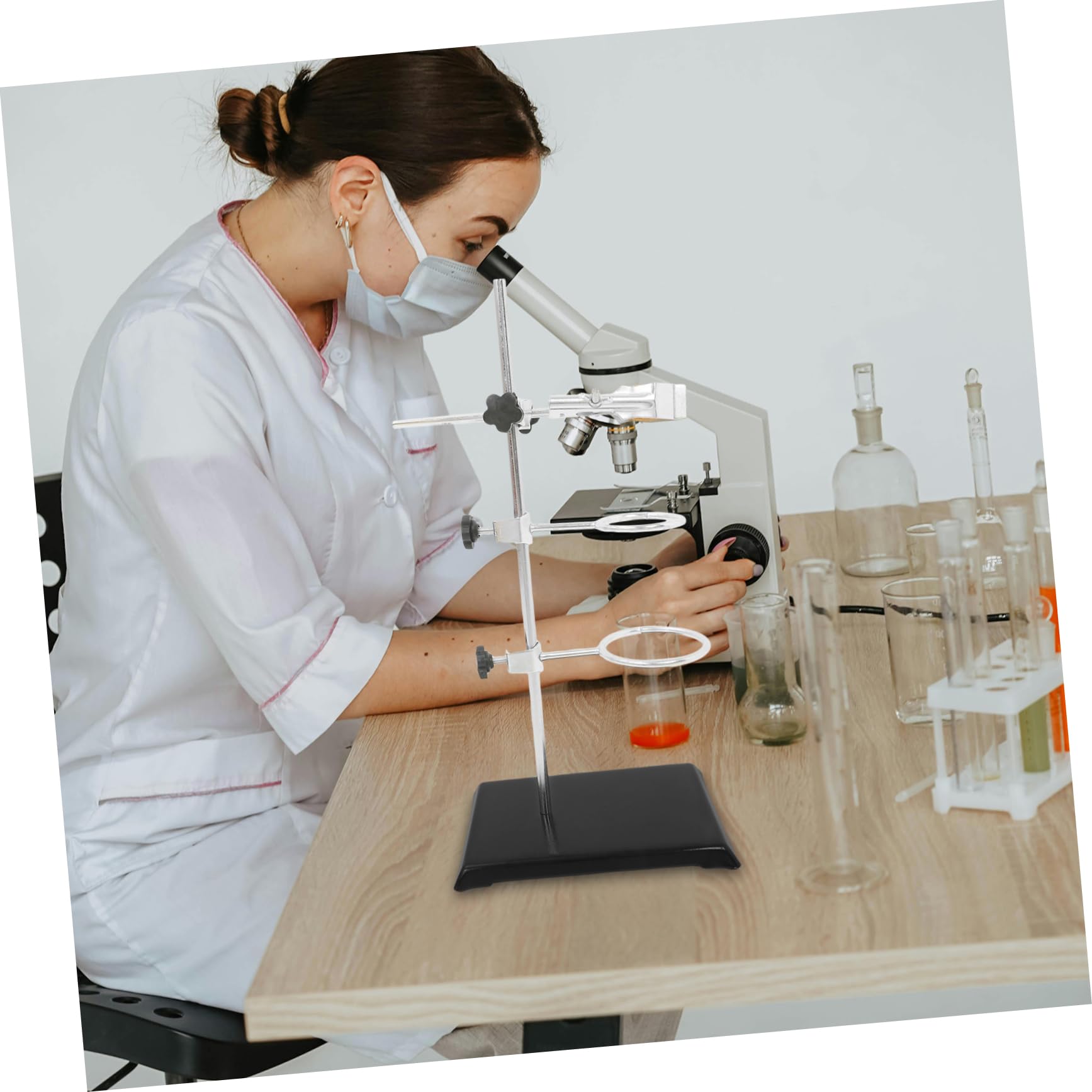 ABOOFAN Soporte De Anillo Para Tubos De Ensayo Soporte De Laboratorio De Hierro Abrazadera Para Vaso De Precipitados Para Química Mesa Material Resistente