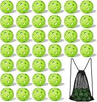 Vista 8 de Tanlade Paquete de 36 pelotas de práctica de béisbol, bolas de entrenamiento de plástico, bolas de softball ligeras huecas de flujo de aire con una