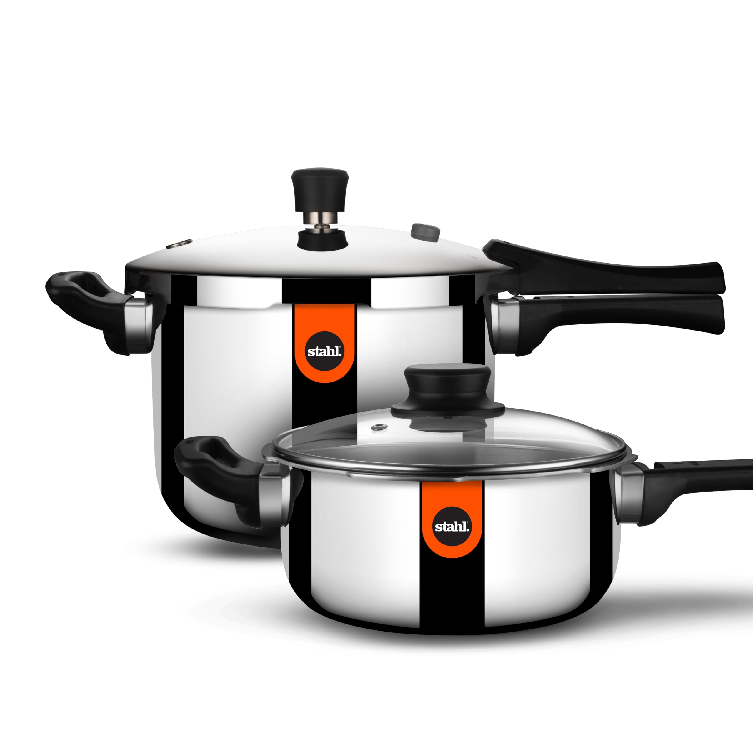 Stahl Xpress Triply 3 Liters Broad & 5 Liters Tall Pressure Cooker Combo | Stainless Steel Outer Lid Induction and Gas Stove Compatible | 5 Years Warranty discount deal