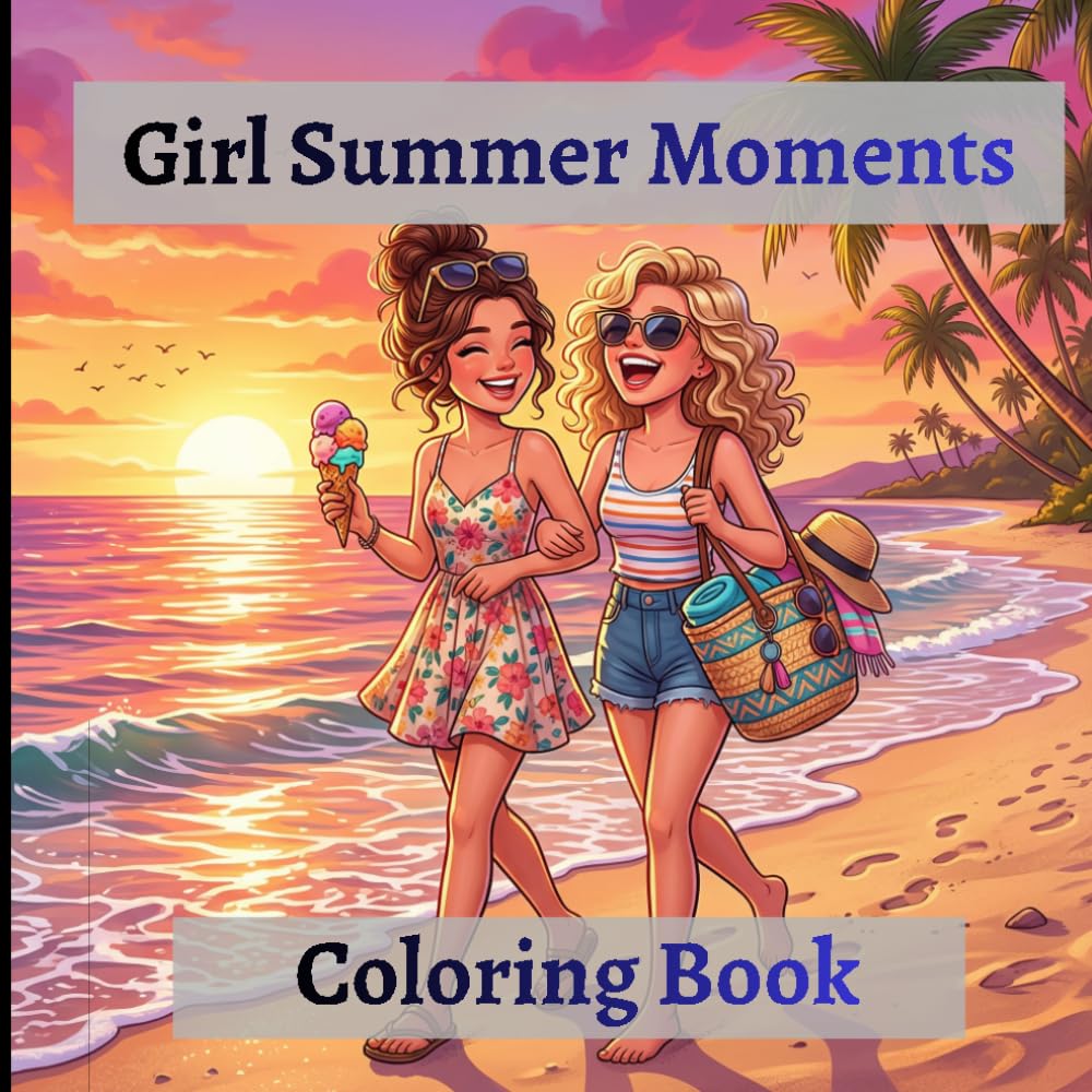 Girl Summer Moments Coloring Book: Your Perfect Summer Escape Full of Joy & Creativity