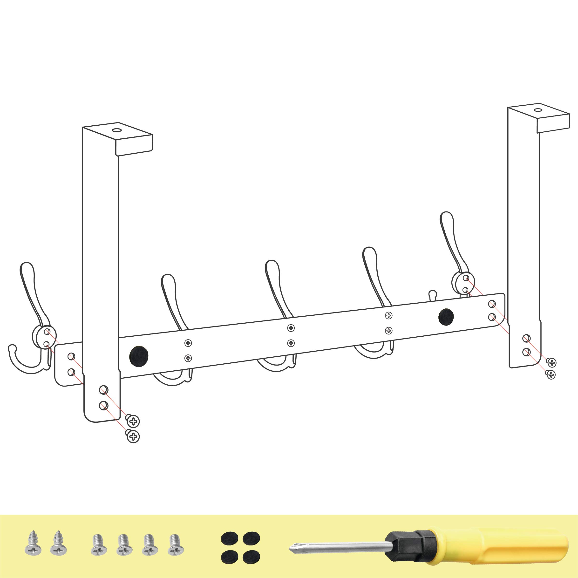 Türgarderobe zum Aufhängen an der Tür, schwarz, strapazierfähig, für Handtücher, Badezimmer, 2 Packungen