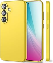NALIA Phoenix Compatible with Samsung Galaxy S25 Plus Case, Washable Cover in Soft Silicone, Inner Lining in Microfibre, Non-Slip and Durable Protection, Slim Case, Colour: Neon Yellow