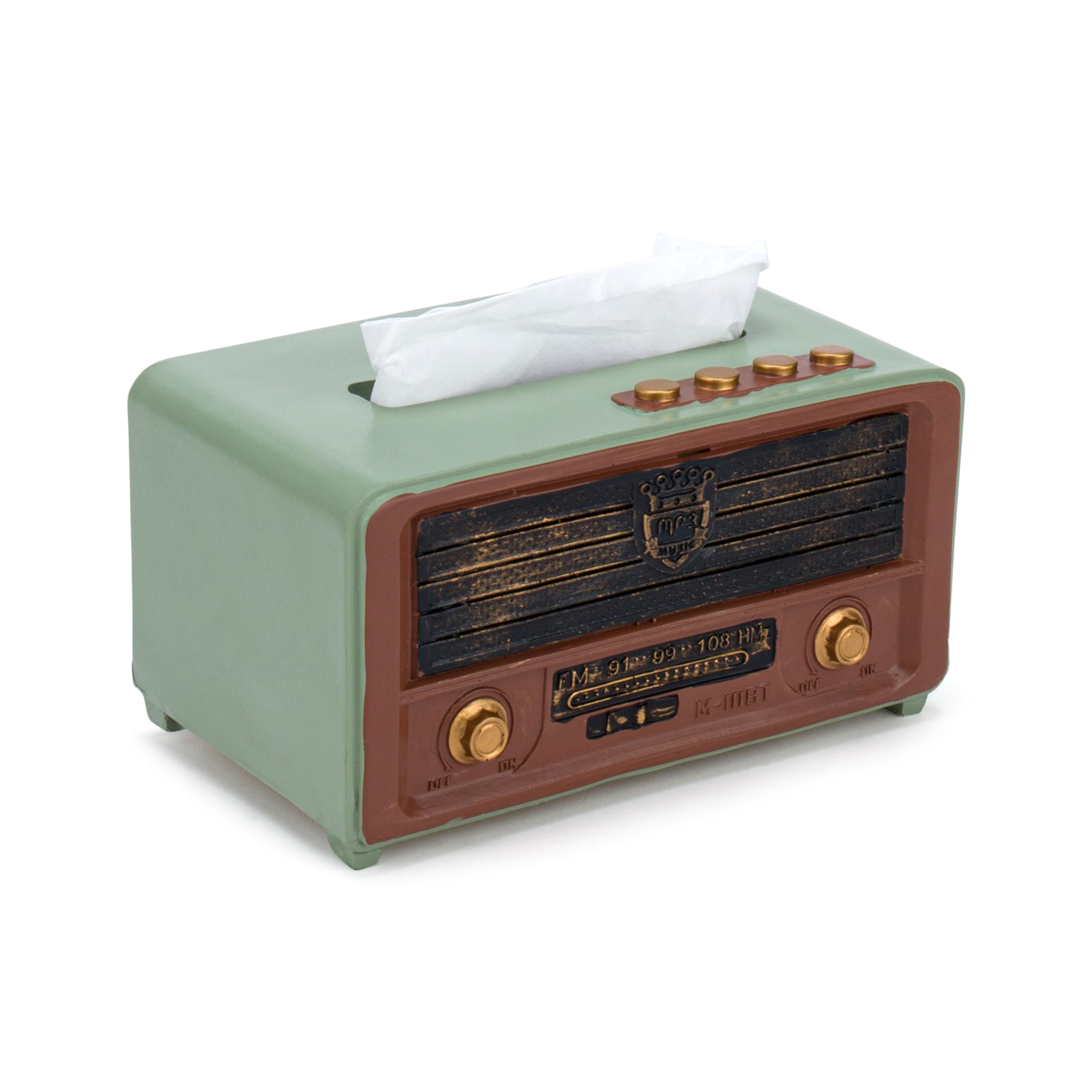 WISHWIND Vintage Retro Radio Tissue Holder – Stylish & Functional Tissue Box for Living Room, Bedroom, Vanity, Kitchen, Office, and Home Décor