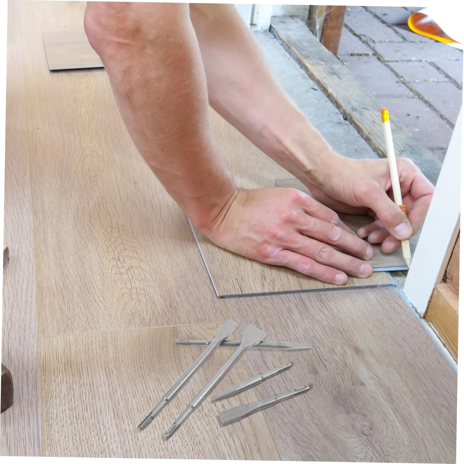 Alipis Set di Scalpelli Punte in Acciaio 5 Pezzi per Martello Perforatore Precisione e Versatilità per Calcestruzzo e Pareti per Vari Progetti