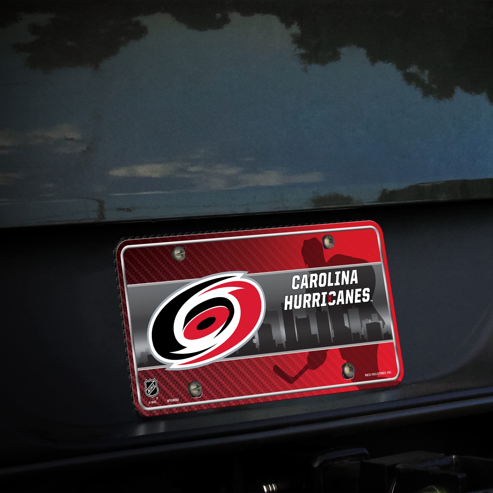 Rico Industries Unisex-Erwachsene Metal License Plate Tag NHL Carolina Hurricanes Kennzeichenanhänger aus Metall, Teamfarbe, 6 x 11.5-