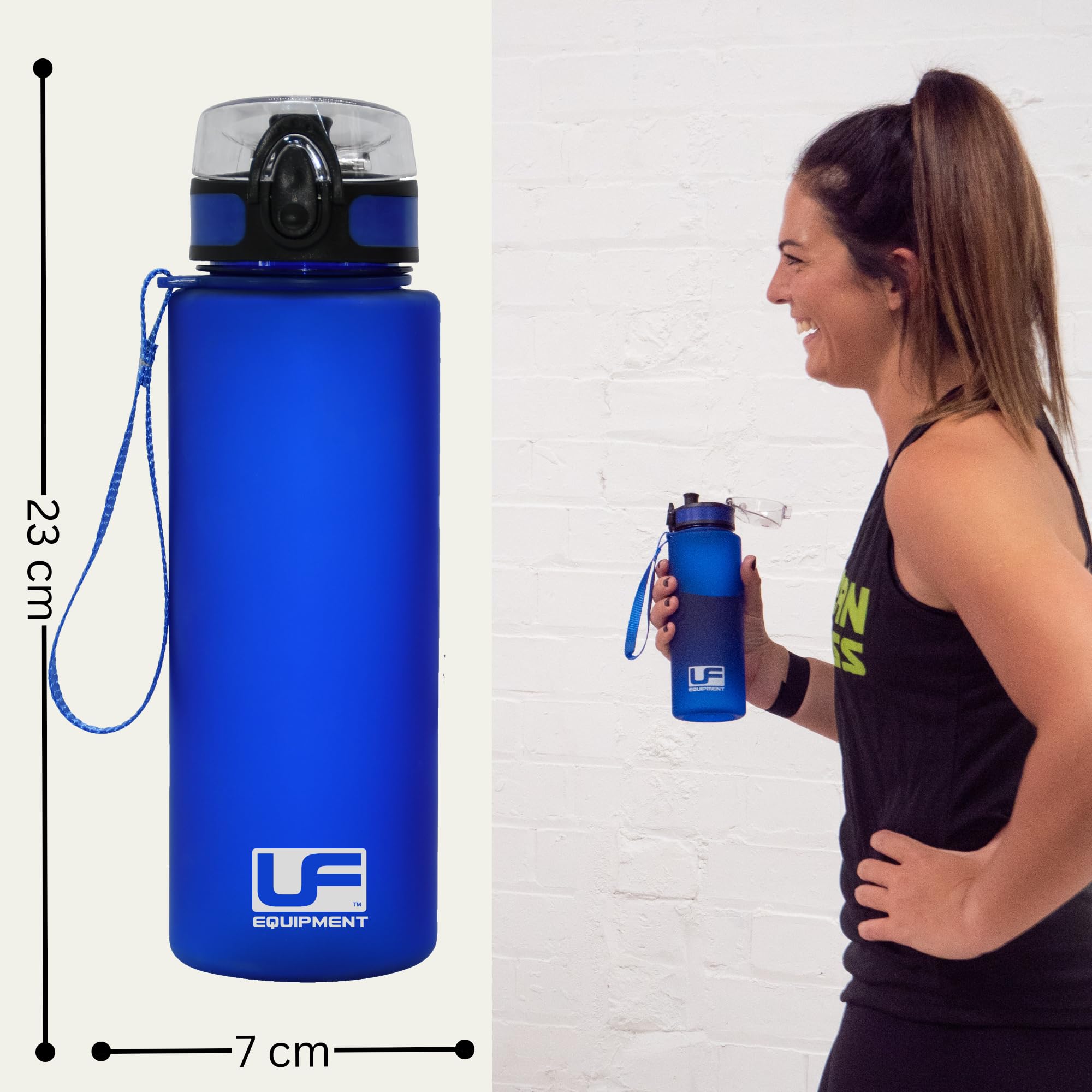 Doane University Tritan Plastic Frosted Sport Bottle, Design-1 - Black