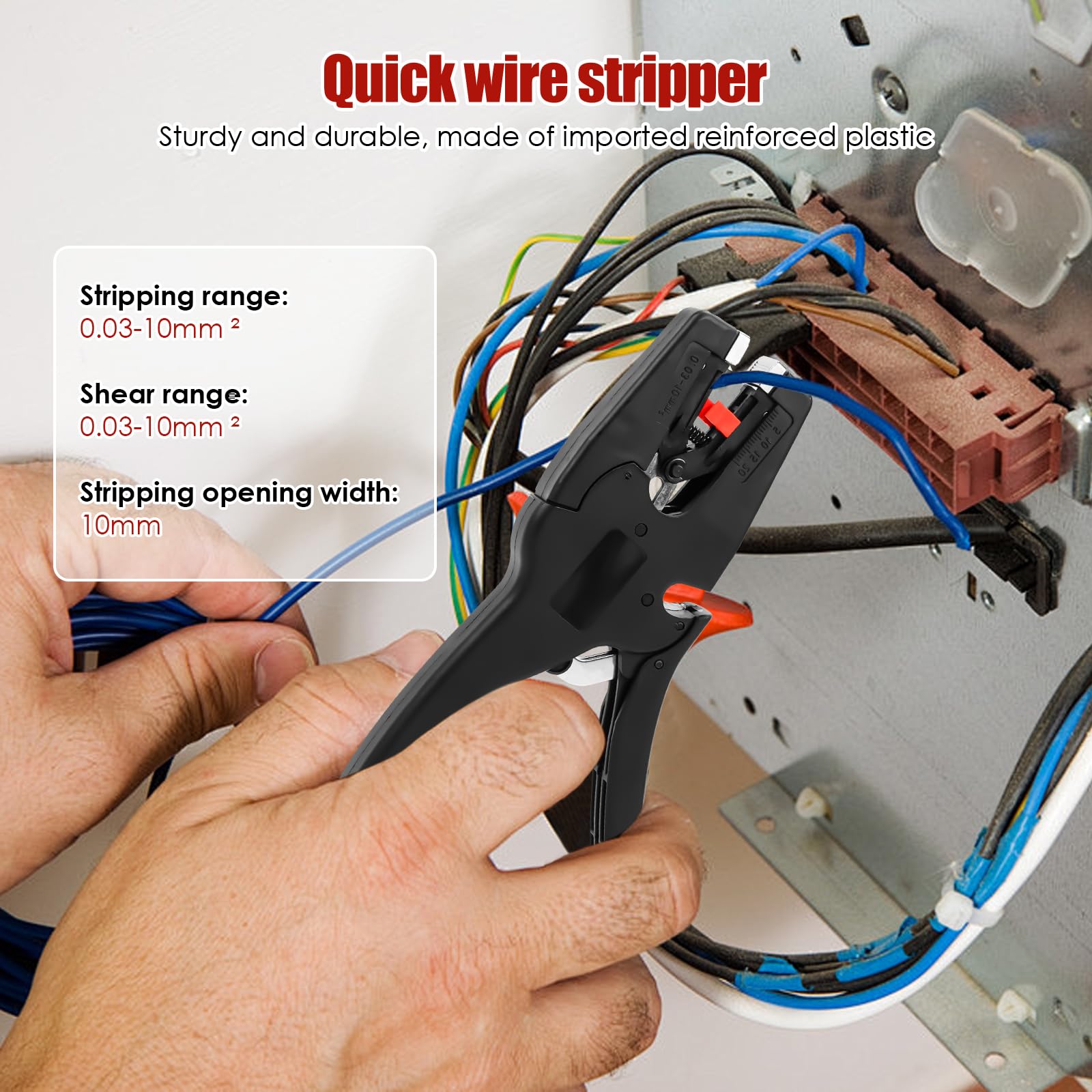 Yooyan Wire Stripper, Multifunctional Cable Cutter, 2-in-1 Hand Tool, Self-Adjusting Cable Stripper with Built-in Cutter - Image 4