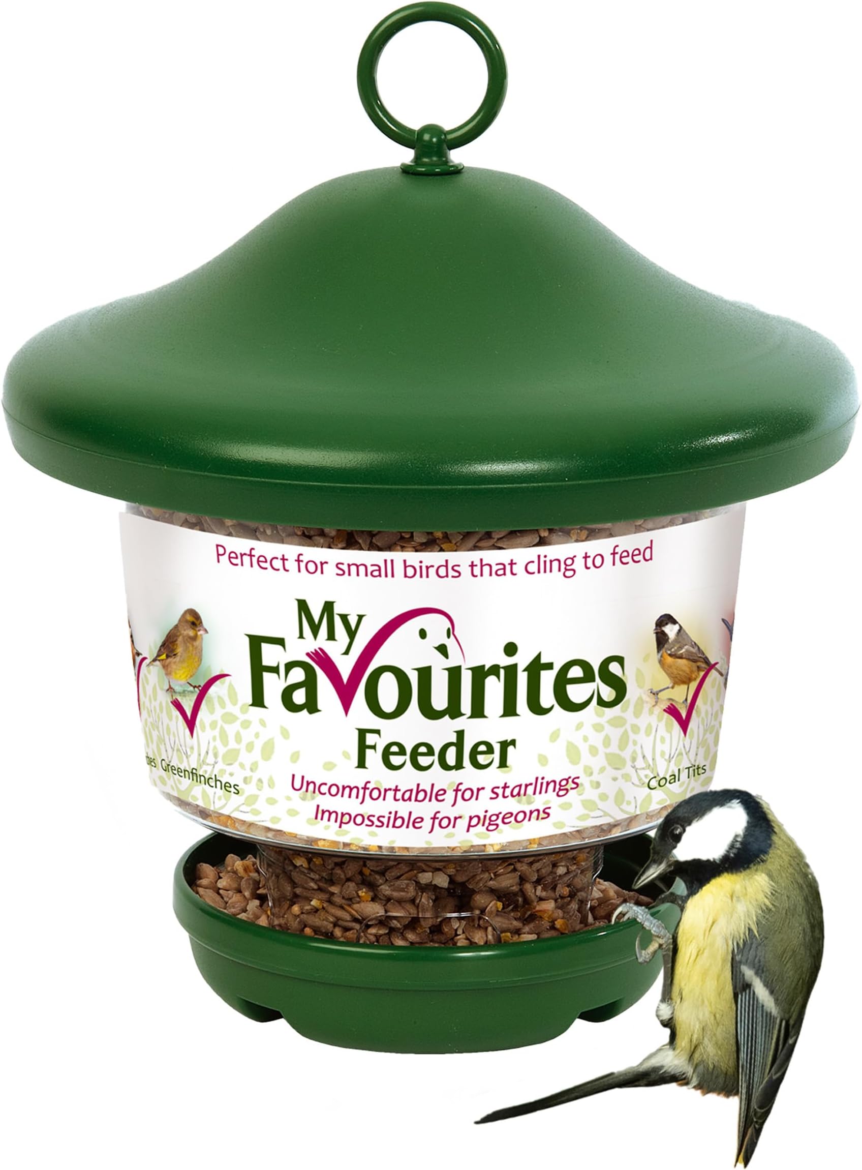 Small Bird Feeders for Small Birds Only - Jacobi Jayne® My Favourites™ Lantern Bird Feeder - Mealworm Feeder - Pigeon Proof Bird Feeder for Hanging or Pole Mounting - Seed Feeders for Wild Birds