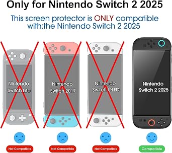 amFilm Tempered Glass Screen Protector Compatible with Nintendo Switch 2