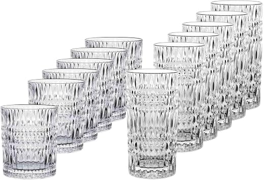 Nachtmann Ethno 12 Piece Drinkware Set, 10oz Tumblers and 15oz Highball Glasses