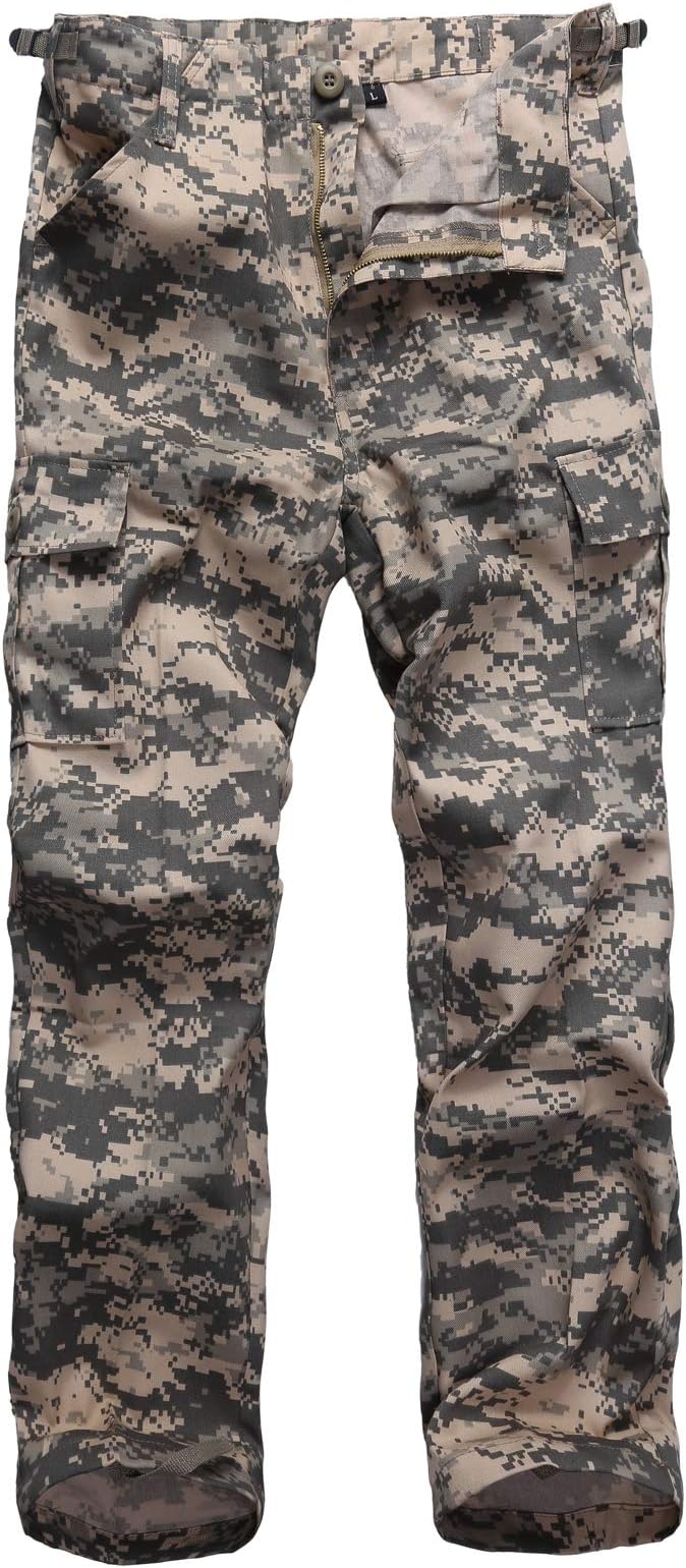 Boys Girls Kids Combat Army Ranger Camping Outdoor camo Cargo Pants Trousers