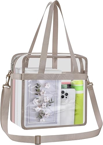 Miniatura 55 de Bolsa de mano transparente Oraben aprobada por el estadio 12 x 6 x 12 Bolsa de estadio para trabajo, deportes, juegos, gimnasio