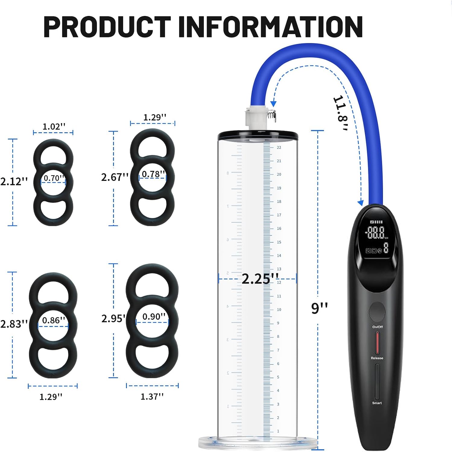 Electric Male Enhancement Pump System,Male Enhancement Penis Pump 9 x 2.25 inch Cylinder,Manual Mode/Smart Mode, Adult Toys for Men