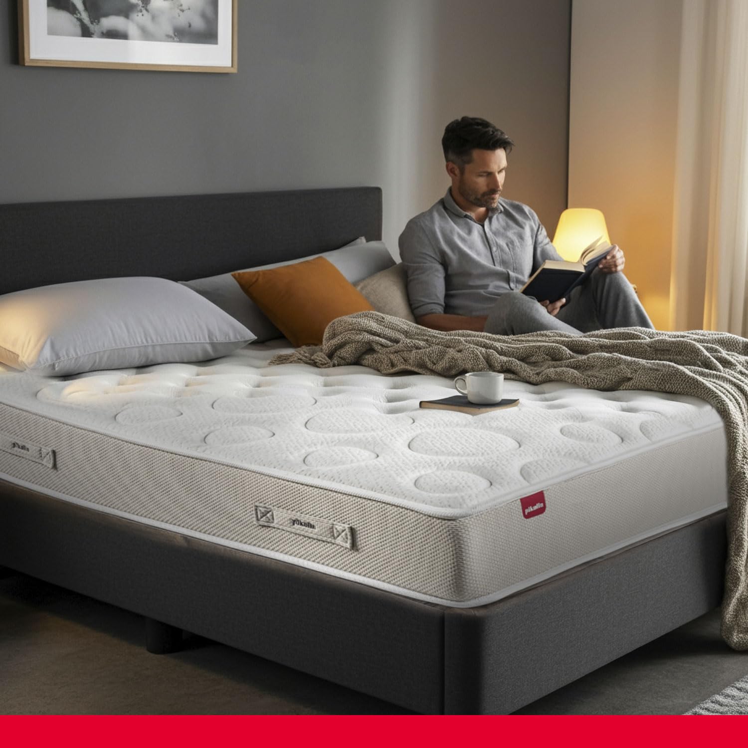 PIKOLIN - Colchón Viscoelástico 150x190 cm Premium - Altura 28 cm - Núcleo Muelles Ensacados Extra Confort - Doble Cara - Tratamiento Higiénico Triple Barrera - Fabricado en España - Modelo Shire