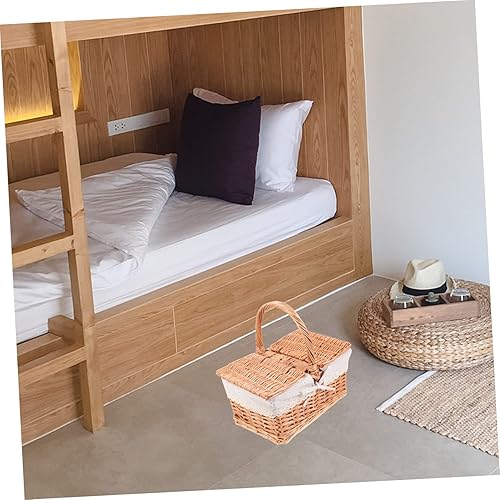 Miniatura 5 de Cesta de picnic al aire libre de mimbre, accesorios de picnic de mimbre, organizador de artículos diversos, cestas de picnic aisladas, cesta de