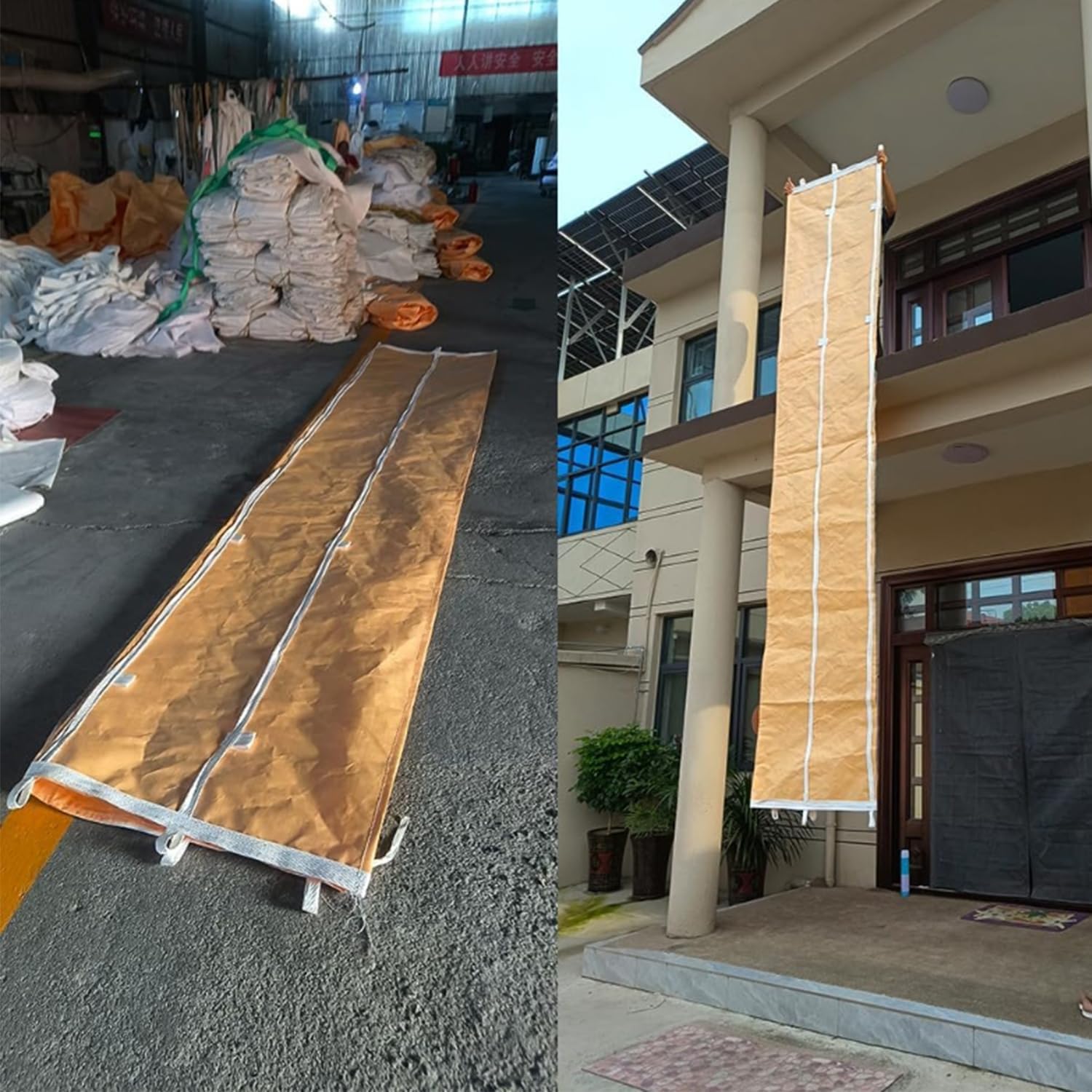 Heavy Duty 14ft Construction Chute, Material Extra grueso, resistente para eliminación de residuos de construcción（Includes 4-120lb Rated ZipTies）