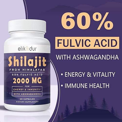 Miniatura 7 de Shilajit - Cápsulas orgánicas puras del Himalaya de 2000 mg, 100% Shilajit para hombres y mujeres, resina Shilajit 85+ oligominerales y 60% ácido