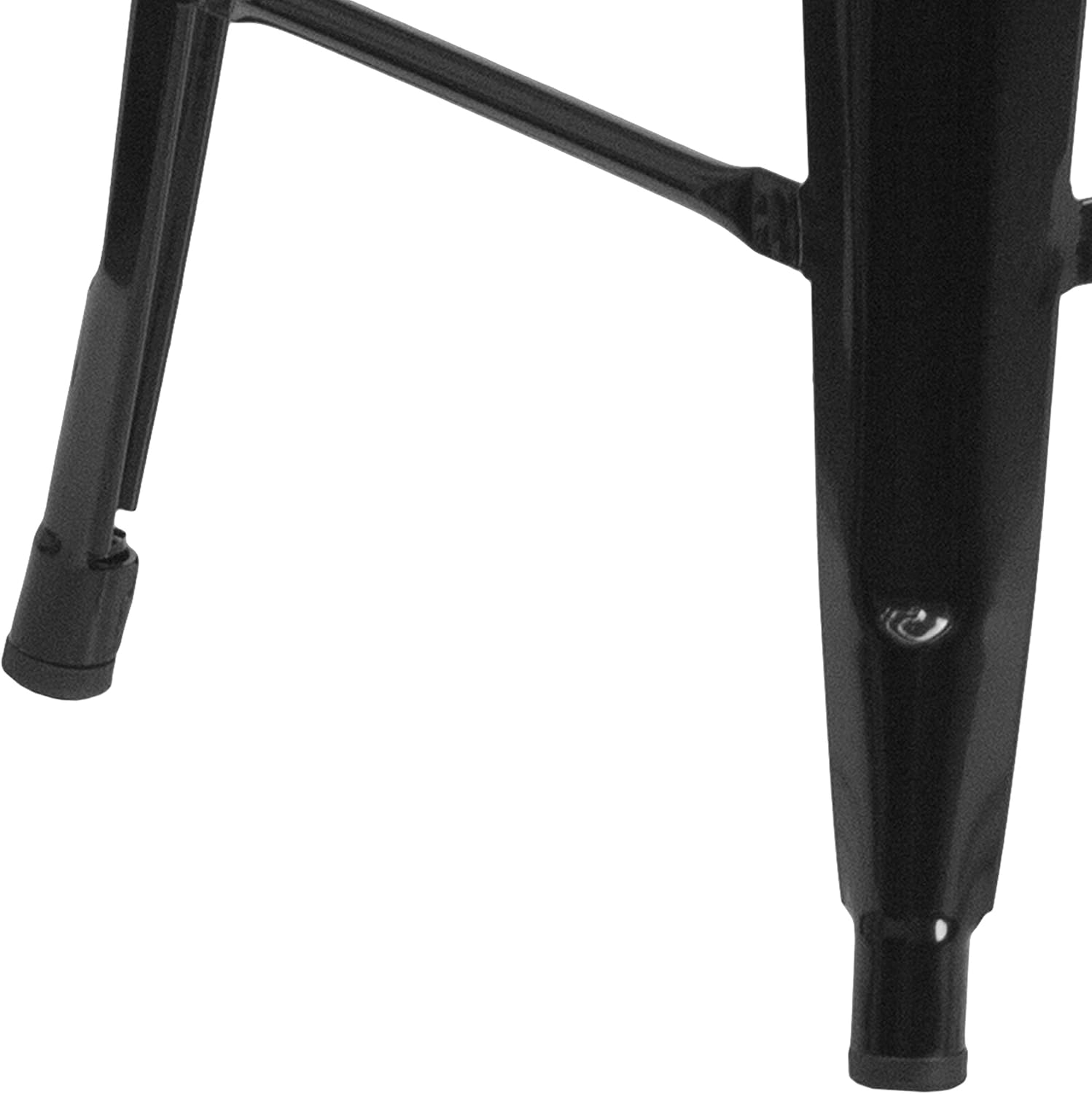 EMMA + OLIVER 24" H Backless Black Metal Counter Height Stool with Wood Seat