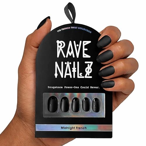 Rave Nailz Midnight French Tip Press On Nails (24 Count)