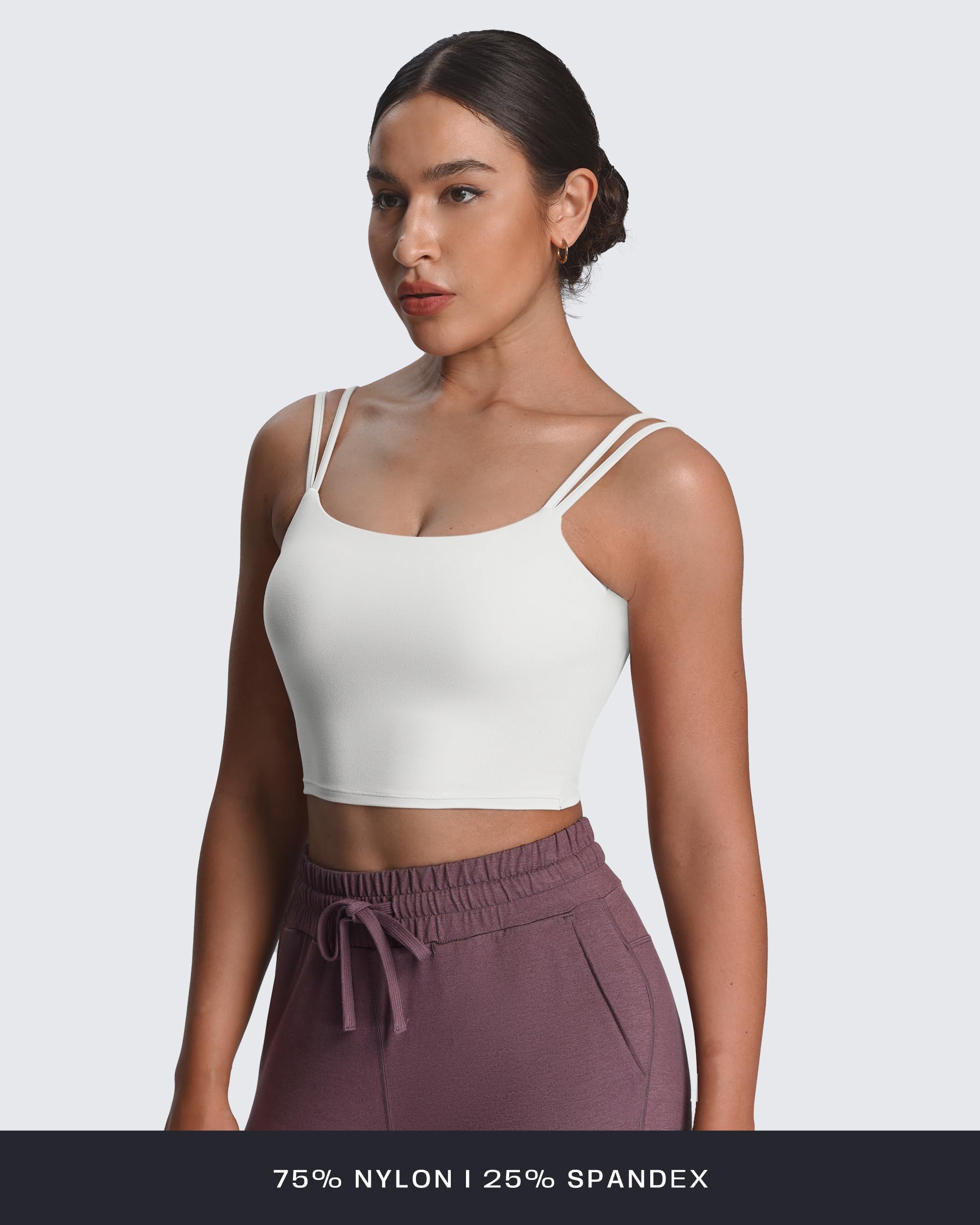 Aoxjox Damskie biustonosze treningowe sportowe, fitnessowe, wyściełane, bez pleców, joga crop tank top, na ramiączkach