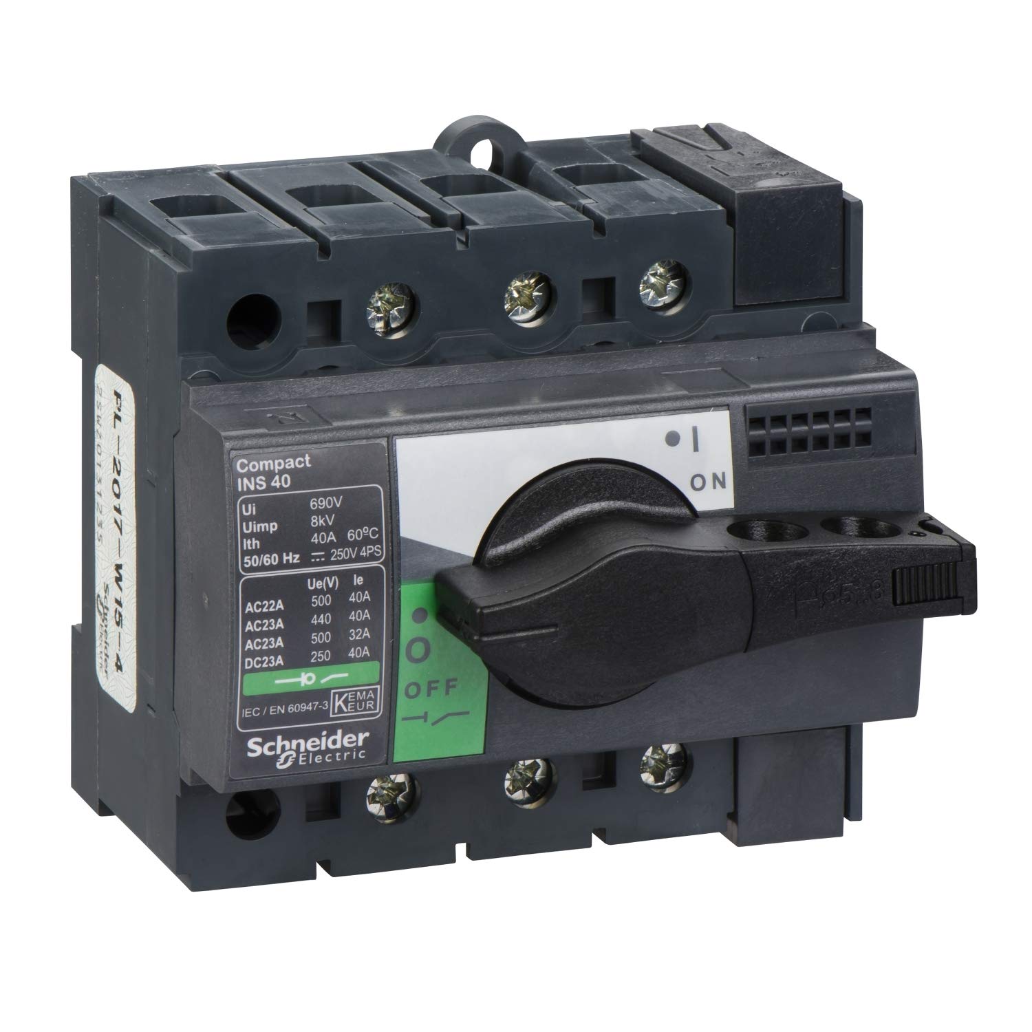 Schneider Electric 28900 Interruptor Seccionador Compact INS40, 3 Polos, 40 A